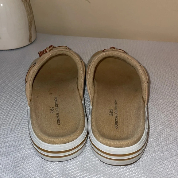 G H Bass & Co womens sandals 8 Roxanna tan leather flat slide slip on casual - Picture 5 of 9